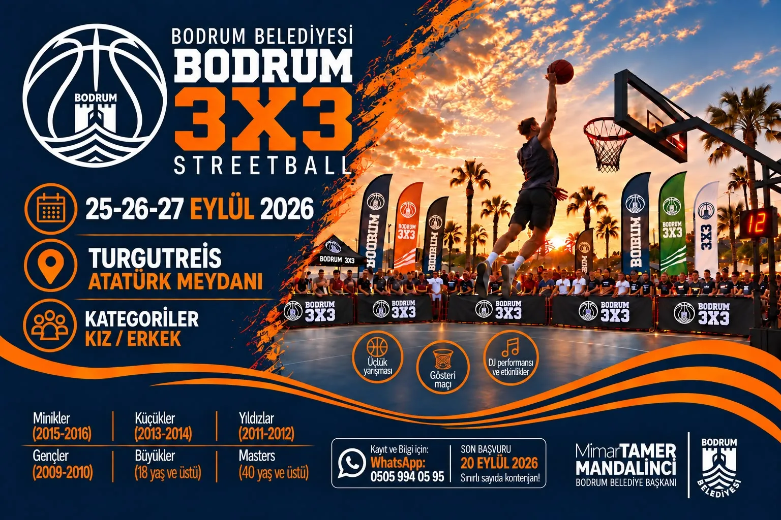Turgutreis’te Sokak Basketbolu Rüzgarı: Bodrum 3×3 Streetball Turnuvası İçin Nefesler Tutuldu